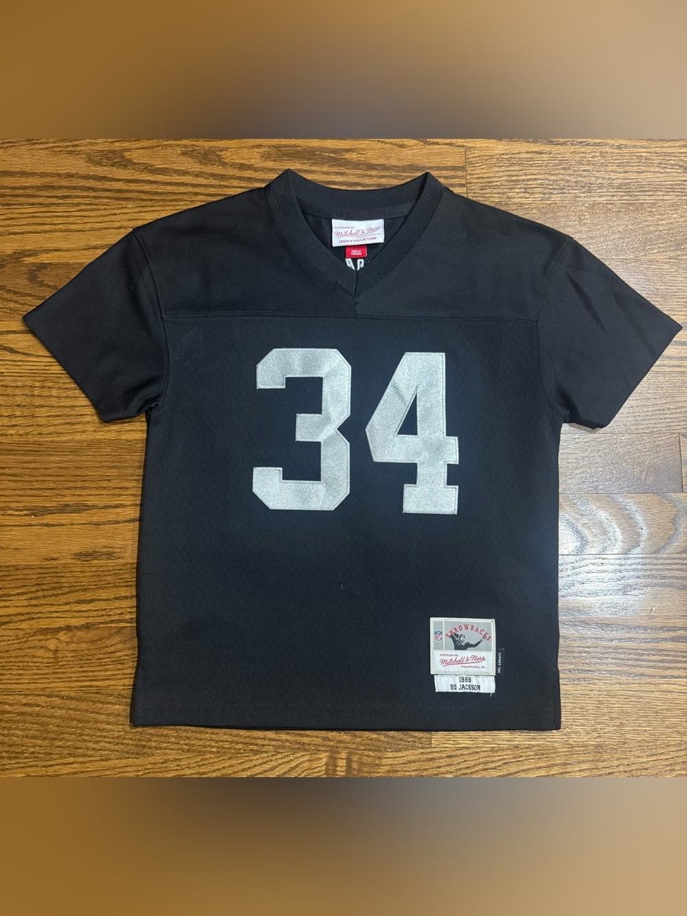 Like new, Mitchell & Ness Kids Black Bo Jackson '34' Jersey